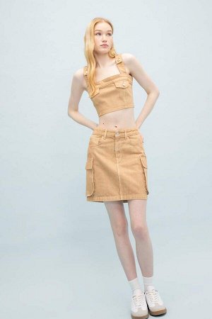 Мини-юбка Cool Kargo Fit из габардина с выцветшим эффектом