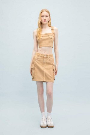 Мини-юбка Cool Kargo Fit из габардина с выцветшим эффектом