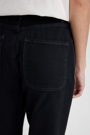 Стандартные габардиновые брюки с широкой талией и нормальной талией