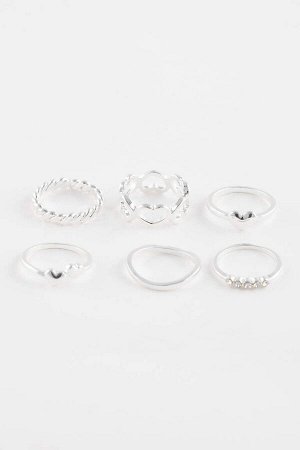Женское серебряное кольцо из шести частей