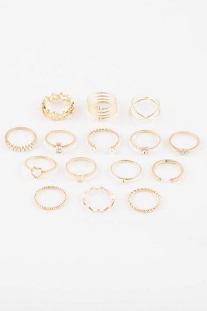 Женское золотое кольцо из 12 частей