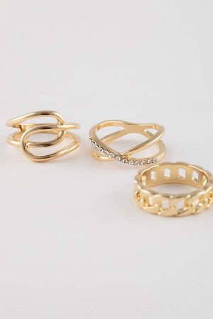 DEFACTO Женское золотое кольцо из семи частей