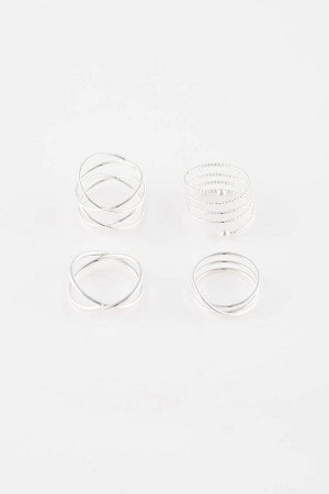 Женское серебряное кольцо из четырех частей
