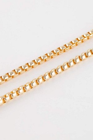 Женское толстое кольцо-цепочка с детальным золотым ожерельем