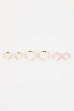 DEFACTO Женские золотые серьги-кольца из трех частей