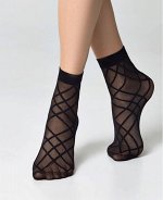Носки женские тонкие с имитацией шнуровки