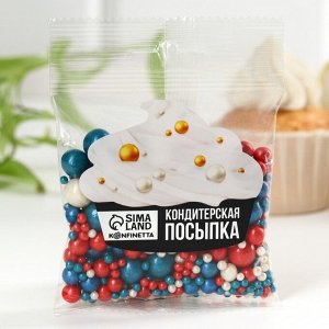 Кондитерская посыпка блестящая мягкая новогодняя для торта, 50 г.