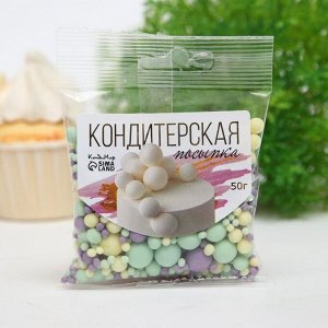 Посыпка кондитерская в цветной глазури (Желтое,"изумруд",сиреневое), 50 г