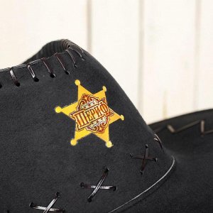 Ковбойская шляпа «Шериф», р-р. 56-58, цвет чёрный