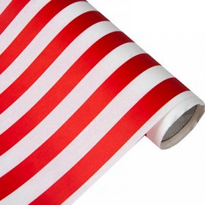 Бумага белая крафт 70см x 10м, Полосы, красный 40гр/м2
