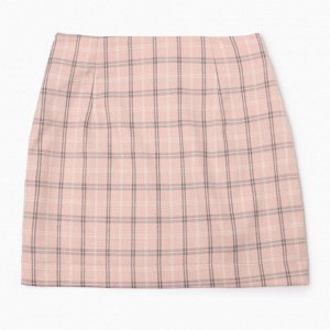 Юбка женская мини, MINAKU: Casual Collection цвет клетка розовая