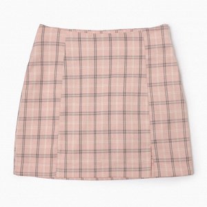 Юбка женская мини, MINAKU: Casual Collection цвет клетка розовая