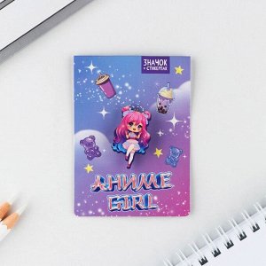 Значок с наклейками «Аниме girl», 6.5 х 9 см