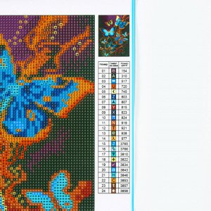 Алмазная мозаика с полным заполнением на холсте «Бабочки», 30 х 40 см