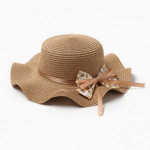 Шляпа для девочки "Милашка" MINAKU, р-р 54, цв.коричневый