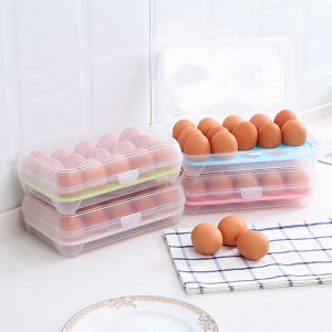Контейнер для яиц с крышкой (пластиковый), 15 ячеек