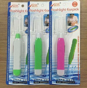 Палочка для чистки ушей с LED-подсветкой Flashlight Earpick (3 насадки)