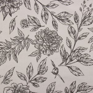 Скатерть Этель "Black flowers" 149х180см, 100% хл, саржа 190 г/м2