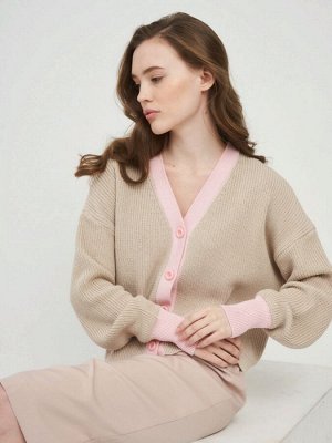 Кардиган женский 7221-14095   391326/391680 св.верба/розовый жемчуг