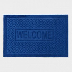 Коврик придверный Доляна Welcome, ромбы, влаговпитывающий, без окантовки, 38x58 см, МИКС