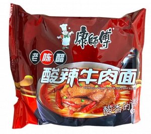 Лапша быстрого приготовления Kangshifu со вкусом Кисло-острая говядина  (пакет)  85 гр Китай