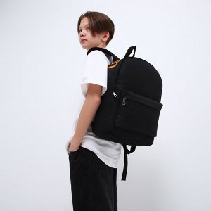 Рюкзак текстильный с печатью на верхней части LUCKY, 38х29х11 см, черный