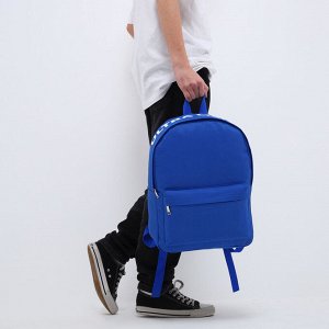 Рюкзак текстильный с печатью на верхней части LIGHT, 38х29х11 см, синий
