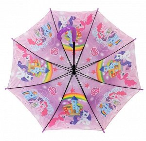 Зонт детский трость полуавтомат Пони цвет Светло-фиолетовый (DINIYA)