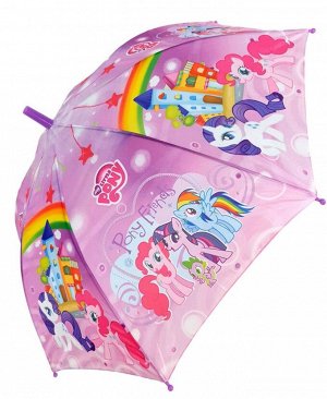 Зонт детский трость полуавтомат Пони цвет Светло-фиолетовый (DINIYA)