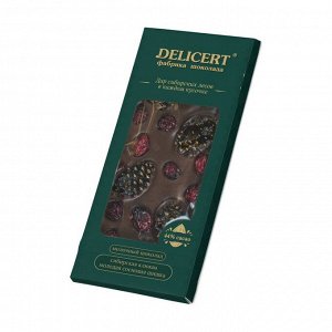 Таёжный шоколад Шишка сосновая и Клюква. Молочный 44% DELICERT, 75 г