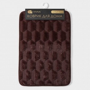 Коврик для ванной и туалета SAVANNA «Стоун», 40x60 см, коричневый