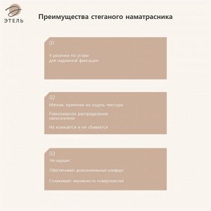 Наматрасник Этель Бамбук 160*200см, поликоттон, 70%хлопок, 30% п/э