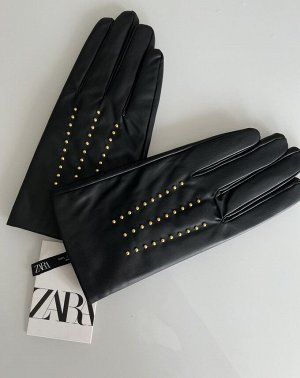 Кожаные женские перчатки Zara