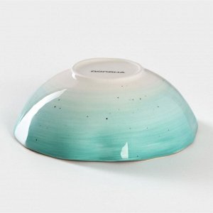 Салатник фарфоровый Доляна «Млечный путь», 400 мл, d=13,5 см, цвет бирюзовый
