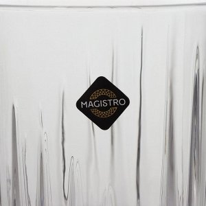 Стаканы Magistro «Богема. Полоса», 310 мл, 8.3x7.7x9 см, набор 6 шт., стекло, прозрачные