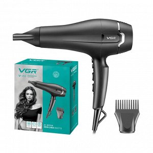 Профессиональный фен для волос 2400 Вт VGR V-450, 3 режима нагрева, 2 насадки