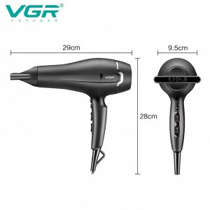 Профессиональный фен для волос 2400 Вт VGR V-450, 3 режима нагрева, 2 насадки