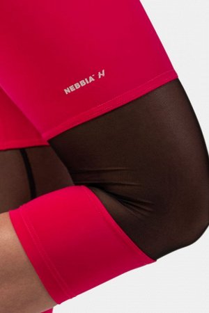 Лосины NEBBIA High waist  3/4  Length Sporty (406) - Розовый