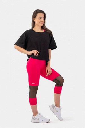 Лосины NEBBIA High waist  3/4  Length Sporty (406) - Розовый