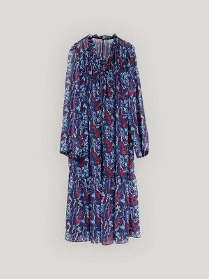 Платье с цветочным принтом  цвет: Синий PL1368/derian