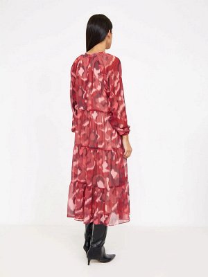 Платье приталенного кроя  цвет: Бордовый PL1422/josue