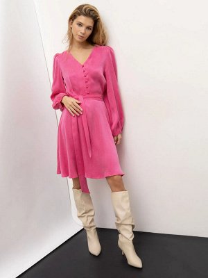 Платье с поясом  цвет: Розовый PL1231/pembe
