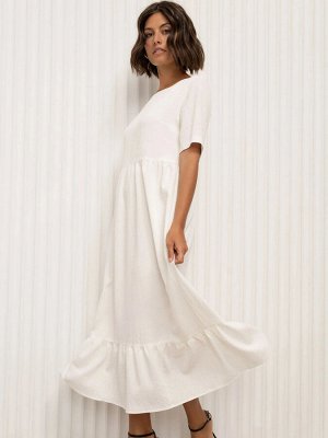 Платье однотонное  цвет: Белый PL1139/pirse