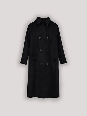 Однотонное пальто  цвет: Черный R112/damina