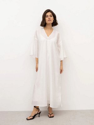 Платье а-силуэта  цвет: Молочный PL1255/woodland