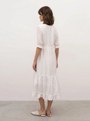 Платье приталенного кроя  цвет: Молочный PL1147/woodland |