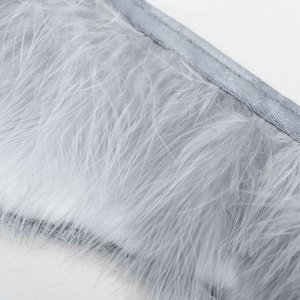 Тесьма с перьями марабу, 8-10 см, 5±0.5 м, серая