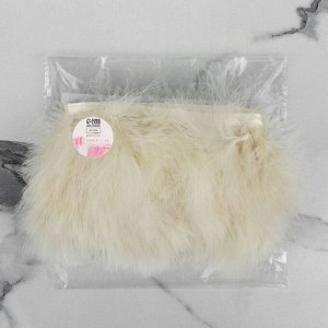 Тесьма с перьями марабу, 8-10 см, 5±0.5 м, бежевая
