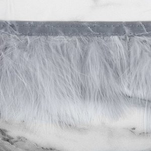 Тесьма с перьями марабу, 8-10 см, 5 ± 0,5 м, цвет серый