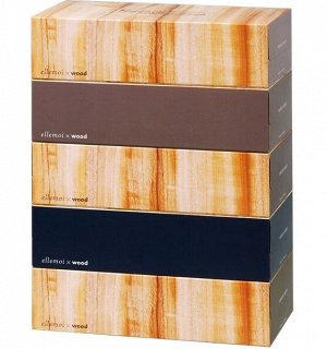 KAMI SHODJI Бумажные двухслойные салфетки ELLEMOI Kazaru&amp;wood 180листов (спайка 5 пачек)